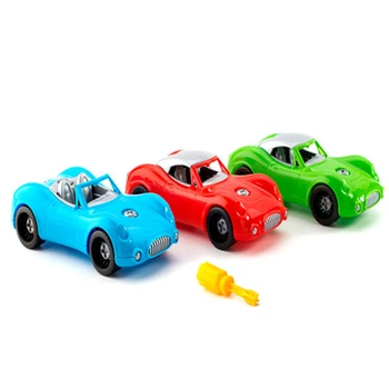 Розвиваючий конструктор Toys-plast "Машинка Ретро" з викруткою, пластикова гоночна машина 9,5x7x19,5 см