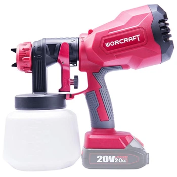 Аккумуляторный краскопульт Worcraft CSG-S20LiA с АКБ (4А) и ЗУ, краскораспылитель 20В