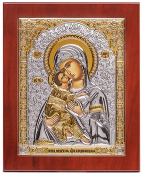 Ікона срібна Ekklesia Володимирська Богородиця (23x27,9 см.) (6714/4WM)