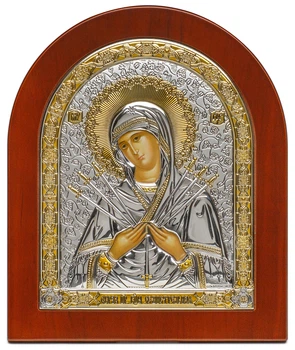 Ікона срібна Ekklesia Семистрільна Богородиця (17,3x20,8 см.) (6700/3WM)
