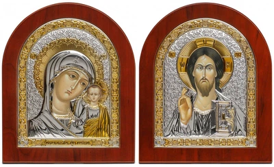 Ікона срібна Ekklesia Вінчальна пара (12,6x15,2 см.) (6688/2WM + 6691/2WM)