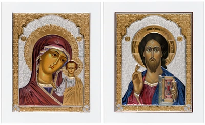 Ікона срібна Ekklesia Вінчальна пара (17,8x21,9 см.) (6687/3WCO + 6690/3WCO)