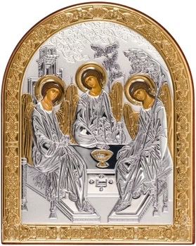 Ікона срібна Ekklesia Свята Трійця (18,2x23 см.) (6824/4)