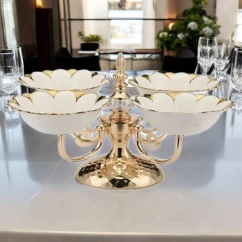 Піднос одноярусний на чотири тарілки для фруктів та солодощів fruit tray 13034 органайзер для цукерок