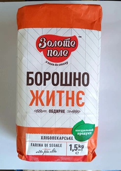 Мука Золотое поле ржаная обдирная натуральный продукт 1.5 кг