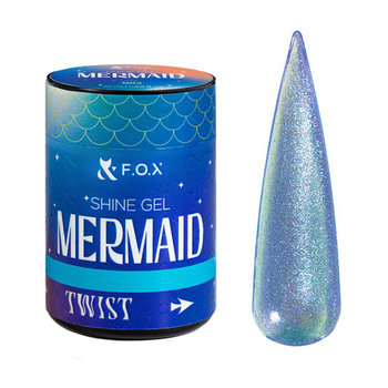 Гель для укрепления натуральных ногтей F.O.X Shine Gel Mermaid 003 бирюзово-голубой 20 мл