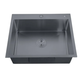 Мийка кухонна Zerix ZH5050-215 Nano-Black (3.0/0.8) 500Х500 з нержавіючої сталі колір графіт (MX1582)