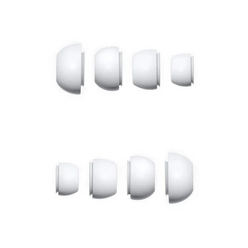 Комплект амбушюр для AirPods Pro 1-2, 4шт (XS, S, M, L), силикон, White