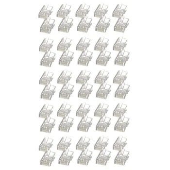 Коннектор RJ45 Cat6 прозрачный 50шт
