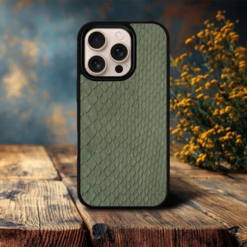 Накладка SkinBacker Mini Python Scales для Apple iPhone 16 Pro Max Оливковый (79512)