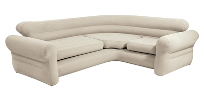 Надувний кутовий диван Intex з електричним насосом 257 x 203 x 76 см 68575-66640 Бежевий (5903890611712)
