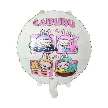 Фольгована Кулька Labubu Лабубу Love Круглий 45см (18") Білий