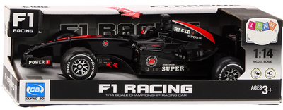 Wyścigówka samochód Lean Toys sportowy F1 z napędem i dźwiękami 1:14 Czarna (18674) (5905991018599)