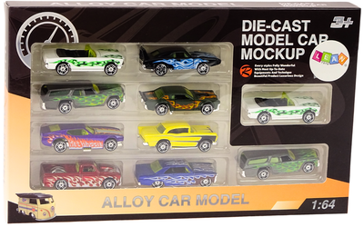 Zestaw zabawek Lean Toys Resoraki autka metalowe 1:64 (18883) 10 szt (5905991019732)