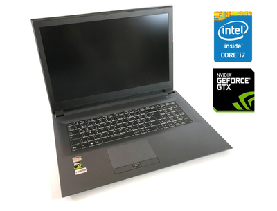 Игровой ноутбук Eluktronics 17 N870HK / 17.3" (1920x1080) IPS / Intel Core i7-7700HQ (4 (8) ядра по 2.8 - 3.8 GHz) / 16 GB DDR4 / 512 GB SSD NVMe / nVidia GeForce GTX 1050 Ti, 4 GB GDDR5, 128-bit / WebCam б/у