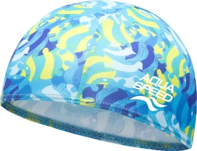 Шапка для плавания Aqua Speed BABY CAP PRINT 61717 756-02 One Size Голубовато-желтая (5905718617173)