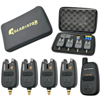 Сигнализаторы поклевки для рыбалки GLADIATOR RF298 4+1 Black с пейджером
