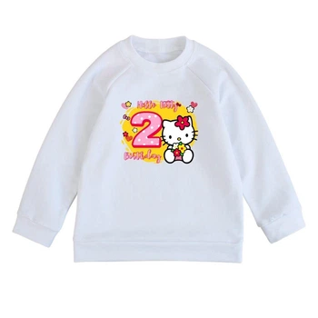 Свитшот детский белый с принтом Hello Kitty Birthday 2 года DM-1119 92 см