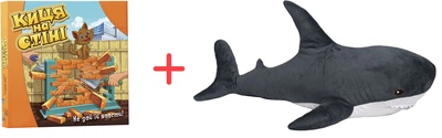 Набор Dream Group Toys Настольная игра Кошка на стене + Игрушка мягкая Plush Акула Серая (4820266221058_2)