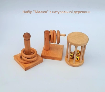 Набір дерев'яних розвиваючих іграшок Малюк (м-ка Монтессорі).