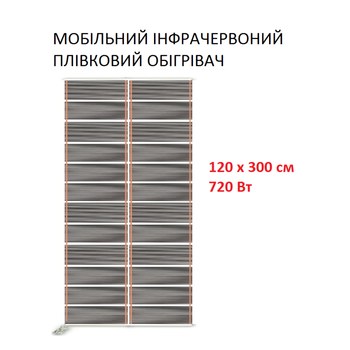 Мобильный инфракрасный пленочный обогреватель Monocrystal МЕМ-720 (120х300 см, 720 Вт)