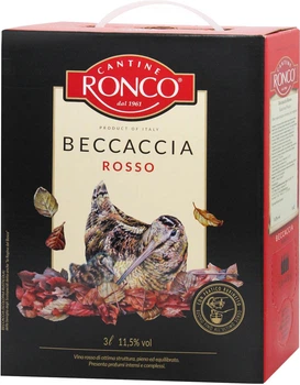 Вино BECCACCIA rosso CANTINE RONCO червоне сухе 11.5% 3 л (8011510003230)