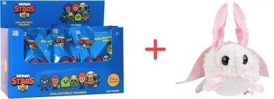 Набор Фигурка Brawl Stars в закрытой упаковке в ассортименте 24 вида + Игрушка мягкая набивная DGT-Plush Моль Розовая (7290117581124_3)