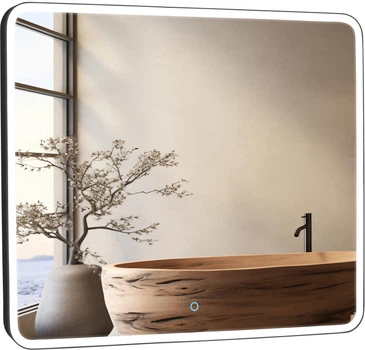 Зеркало Aqua Rodos Donato Black 80x70 Sensor с LED-подсветкой