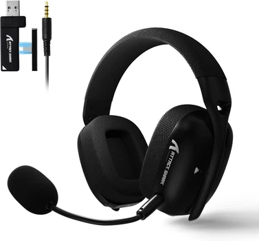 Навушники Attack Shark L80 PRO Чорні Бездротова Ігрова гарнтура, Радиоканал/Bluetooth/3.5мм. Знімний Мікрофон, Легкі 200 грам