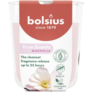 Свеча Bolsius ароматическая в стекле магнолия 25 часов 80/73 мм 72-100Б MAG 0304