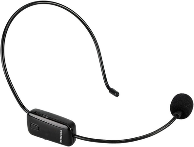 Беспроводной микрофон Retekess TR503, FM гарнитура Hands-Free с аккумулятором для усилителя голоса, церкви, гида, учителя, продавца, конференции, караоке Black