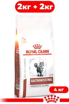 Сухой корм Royal Canin Gastrointestinal Moderate Calorie Cat диетический для кошек при расстройствах пищеварения 4кг