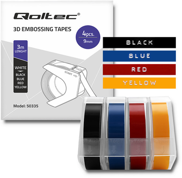 Zestaw 3D-taśm Qoltec do DYMO Omega 9 mm x 3 m 4 szt. (59018785033560