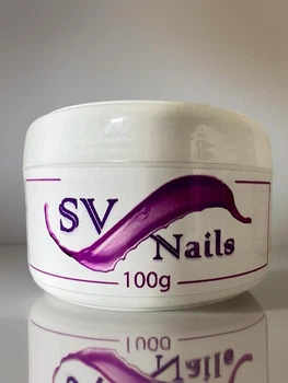 Hard гель прозорий 1 (100гр) твердий гель SVN прозорий для зміцнення натуральних нігтів самовирівнювальних рідких гелів у роботі без обпилювання