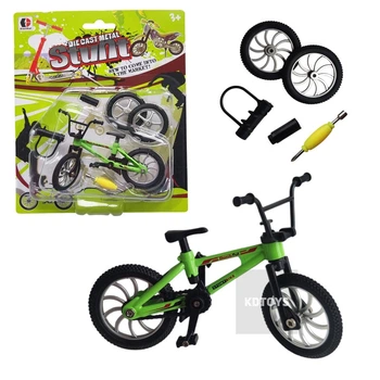 Пальчиковый Велосипед BMX Металлический Фингербайк БМХ со сменными колесами Skatepark Fingerbike (Green)
