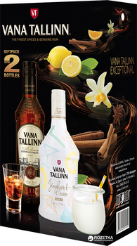 Набор ликеров Vana Tallinn Original 0.5 л 40% + Vana Tallinn Yoghurt Cream 0.5 л 16% (4820196540045)