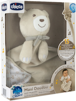 Kocyk-przytulanka Chicco Maxi Doudou Pluszowy miś 47x40 cm Beżowy (8058664177028)