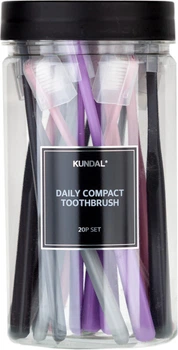 Набір зубних щіток Kundal Daily Protector Compact Toothbrush Середньої жорсткості туба 20 шт (8809693253906)