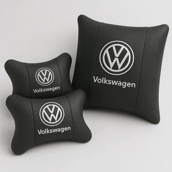 Комплект подушок в авто для попереку та на підголівник з логотипом VOLKSWAGEN
