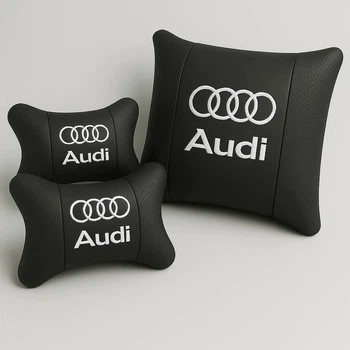 Комплект подушек в авто для поясницы и подголовника с логотипом AUDI