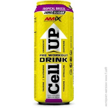 Передтренувальний напій для енергії Amix Pre-Workout Drink Cell Up 500ml Tropical Breezeв упаковці (VMD-1206640)