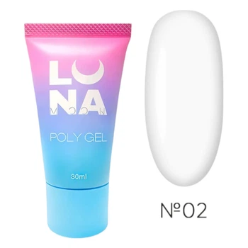 Полигель LUNAmoon для наращивания Poly Gel №2, белый, 30 мл