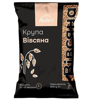 Крупа овсяная целая HOLM’S light food натуральная без консервантов и добавок 800 г