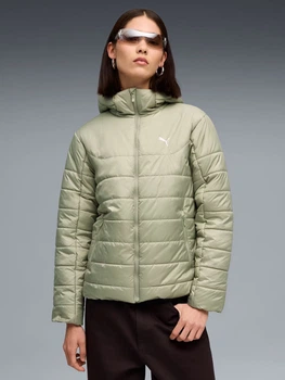 Куртка демисезонная короткая с капюшоном женская Puma WarmCELL Outerwear Essentials 68523182 S Lux Army (4069157415088)