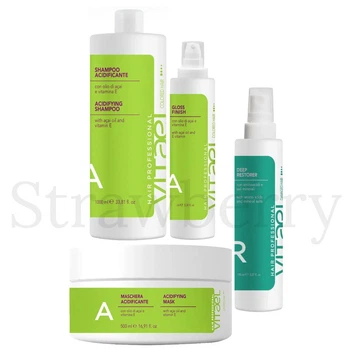 Набор для окрашенных волос Vitael: Шампунь Vitael Colored Hair ACIDIFYING 1л, Маска Vitael Colored Hair ACIDIFYING 500мл, Флюид Vitael Colored Hair Gloss Finish 150мл, Спрей для восстановления волос Vitael Damaged Hair Deep Restorer 150мл