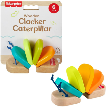 Zabawka Fisher Price JCY39 drewniana klapiąca gąsienica sensoryczna (194735279371)