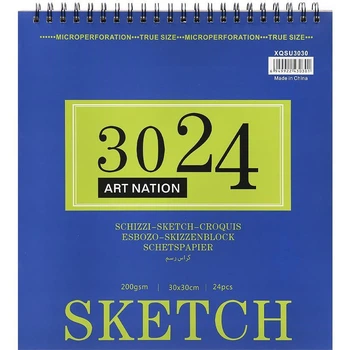 Альбом для эскизов Art Nation SKETCH, 30*30см 24 листа, 200gsm, на спирали