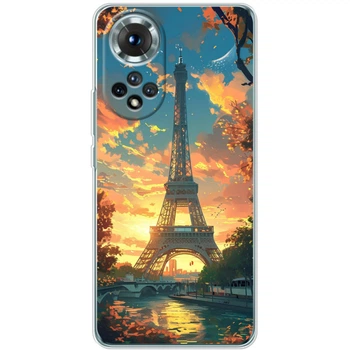 Силиконовый Чехол с Картинкой для Huawei Honor 50 Принт (Париж, Эйфелева Башня) (66009-ysm037)