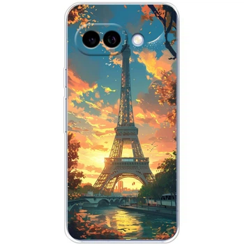 Силиконовый Чехол с Картинкой для Google Pixel 9A Принт (Париж, Эйфелева Башня) (66012-ysm037)