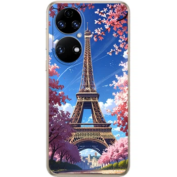 Силиконовый Чехол с Картинкой для Huawei P50 Принт (Париж, Эйфелева Башня) (66010-ysm036)